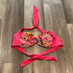 Bright Pink Floral Bikini Top